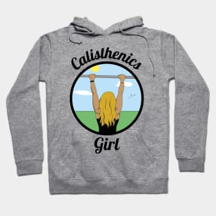 Calisthenics blonde girl doing pull ups Hoodie